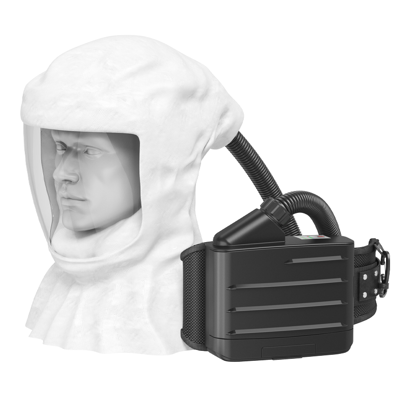 Kit PAPR BXH-3001 com diferentes opções de capacete