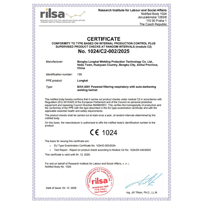 BXH-3001 PAPR Earns EU C2 Certification